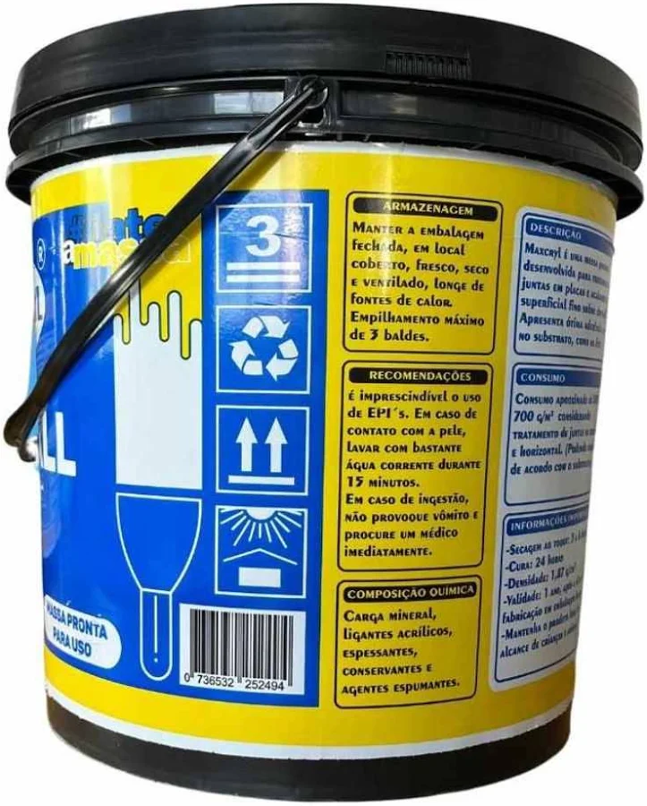 Massa para Tratamento de Juntas Maxcryl 30Kg – Acabamento Fino e Aderência Superior para Drywall - Imagem 2
